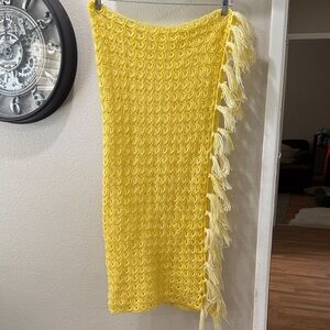 Yellow Crochet Afghan Throw